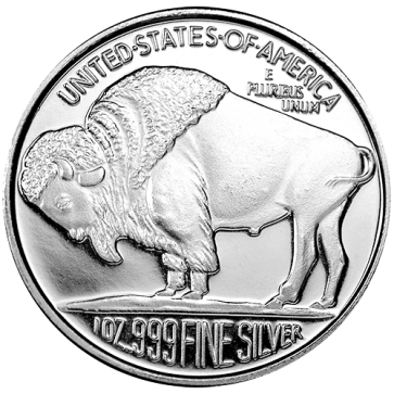 Silver Buffalo Round (QTY 20 = Tube) .999 Pure 1 oz Coin - Date Our Choice - (20 Rounds in a Tube)