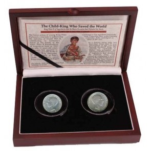 Child King Who Saved the Wold: Yugoslavia's Peter II Box of 2 Silver Coins